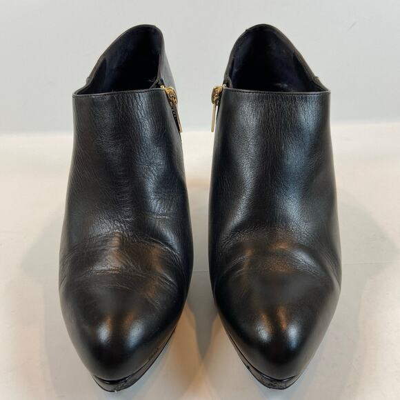 L.K. Bennet London Black Leather Platform Bootie Size 40 / US Size 10 - Picture 5 of 15